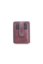 Guard Dikey Crazy Bordo Hakiki Deri Kartlık Erkek/Kadın P5171