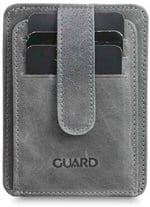 Guard Dikey Crazy Gri Hakiki Deri Kartlık Erkek/Kadın P5171