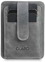 Guard Dikey Crazy Gri Hakiki Deri Kartlık Erkek/Kadın P5171