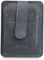 Guard Dikey Crazy Siyah Hakiki Deri Kartlık Erkek/Kadın P5171