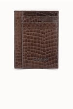 Guard Texas Baskı Kahverengi Hakiki Deri Kartlık Erkek/Kadın P1092