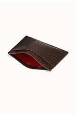 Guard Texas Baskı Kahverengi Hakiki Deri Kartlık Erkek/Kadın P1092