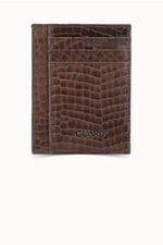 Guard Texas Baskı Kahverengi Hakiki Deri Kartlık Erkek/Kadın P1092