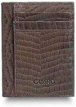 Guard Texas Baskı Kahverengi Hakiki Deri Kartlık Erkek/Kadın P1092