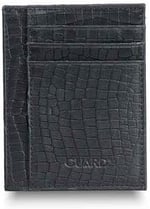 Guard Texas Baskı Siyah Hakiki Deri Kartlık Erkek/Kadın P1092