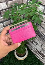 Guard Ultra İnce Fuşya Minimal Hakiki Deri Kartlık Erkek/Kadın P5150
