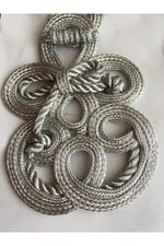 Gümüş Japon Örgü Düğme, kd00493