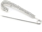 Gümüş Kaplama Kristal Taşlı İskoç İğnesi Broş, Unisex