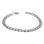 Gümüş Renk Cuban Unisex Erkek Metal Beyaz Çelik Zincir Çelik Bileklik- 2800