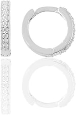 Gümüş rodyumlu zirkon taşlı 10 mm halka küpe Tragus Piercing Helix Kıkırdak Küpesi