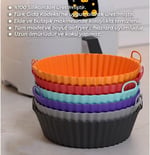 GüncelÇarşı Airfryer Silikon Pişirme Kabı 20x5 Cm Bpa içermez Airfryer Pişirme Kağıdı, Yapışmaz Kolay Temizlenir, Silikon Pişirme Kalıbı (TURUNCU)