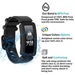GVFM 6+ Çocuklar için Fitbit Ace 2 Bantları ile Uyumlu, Yumuşak Silikon Bilezik Aksesuarları Spor Kayışı Erkek bantları Fitbit Inspire HR & Ace 2 ile Uyumlu (Siyah)