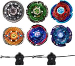 Gyros 6'lı Paket Bey Burst Battling Üstleri Metal Füzyon Başlangıç Seti Çıkartmalar İki Fırlatıcı