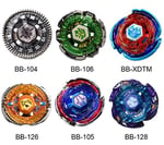 Gyros 6'lı Paket Bey Burst Battling Üstleri Metal Füzyon Başlangıç Seti Çıkartmalar İki Fırlatıcı
