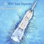 H2ofloss Şarjlı Kablosuz Ağız Duşu, Hızlı ve Etkili Diş Arası Temizliği – 300 ml Su Hazneli, 5 Modlu, 6 Başlıklı, IPX7 Su Geçirmez, Diş Taşı Temizliği (Beyaz)
