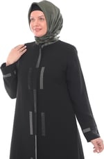 HACER TAŞ İŞLEMELİ MEDİNE İPEĞİ BÜYÜK BEDEN KADIN FERACE
