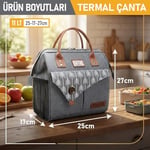 Haegs Kadın Termal Çanta, Yalıtımlı Yemek Taşıma, Bayan Beslenme Çantası, Sızdırmaz Beslenme Kutusu, Yetişkinler ve Çalışanlar İçin