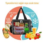HAEGS Termal Çanta, Soğuk Sıcak Tutucu Yalıtımlı Beslenme Çantası, Soğutucu Buzluk Yemek Çantası 15L - Gri - Seçenekler: 8,5 Lt, 15 Lt