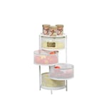 HAFSA HOME 4 KATLI AÇILIR KAPANIR PASLANMAZ METAL SEBZELİK (BEYAZ)