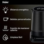 HAIER paslanmaz çelik su ısıtıcısı, enerji tasarrufu, 7 sıcaklık ayarı, sıcak tutma fonksiyonu, bir fincan için kaynatın, 1,7 l, 2200 W [I-Master Series 5]