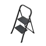 Hailo K44 StandardLine katlanır basamak – 2 kademeli çelik merdiven, büyük basamaklar ve kaymaz paspaslar – Çalışma yüksekliği 2,46 m'ye kadar – Ağırlık: 4,8 kg – Siyah