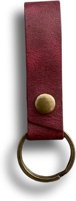 Hakiki Deri Çıt Çıtlı Anahtarlık, Minimal Anahtarlık, Çıt Çıtlı Çantaya Asılabilir Anahtarlık (bordo)