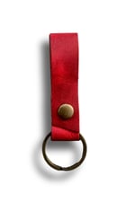 Hakiki Deri Çıt Çıtlı Anahtarlık, Minimal Anahtarlık, Çıt Çıtlı Çantaya Asılabilir Anahtarlık (kırmızı)