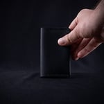 Hakiki Deri Cüzdan, gerçek deri kartlık, katlanabilen kartlık, minimalist cüzdan, kart ve kağıt para, kredi kartı, kartvizitlik (Siyah)