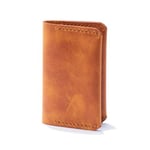 Hakiki Deri Cüzdan, gerçek deri kartlık, katlanabilen kartlık, minimalist cüzdan, kart ve kağıt para, kredi kartı, kartvizitlik (Camel)