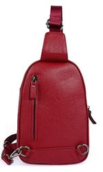 Hakiki Deri Kırmızı Kadın Body Bag Sırt Çantası 8155-KR