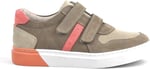 Hakiki Deri Koyu Gri Çocuk Cırtlı Sneakers Spor Ayakkabı