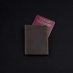 Hakiki Deri Pasaport Cüzdanı, Pasaport Kılıfı, Seyehat Cüzdanı, Gerçek Deri ve El yapımı, Minimalist Tasarım, Pasaport ve Kartlık (Taba - Açık Kahverengi)