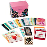 Hallmark 24 adet el yapımı tebrik kartı, farklı kutularda, modern çiçek deseni, doğum günü, bebek partisi, düğün, yas tutma, teşekkür kartları
