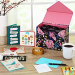 Hallmark 24 adet el yapımı tebrik kartı, farklı kutularda, modern çiçek deseni, doğum günü, bebek partisi, düğün, yas tutma, teşekkür kartları