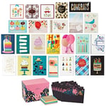 Hallmark 24 adet el yapımı tebrik kartı, farklı kutularda, modern çiçek deseni, doğum günü, bebek partisi, düğün, yas tutma, teşekkür kartları
