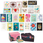Hallmark 24 adet el yapımı tebrik kartı, farklı kutularda, modern çiçek deseni, doğum günü, bebek partisi, düğün, yas tutma, teşekkür kartları
