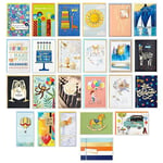 Hallmark 24 el yapımı tebrik kartı, balık kılçığı deseni, doğum günü kartları, bebek partisi kartları, düğün kartları, yas kartları, teşekkür kartları
