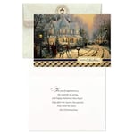 Hallmark Thomas Kinkade Noel kartı çeşitleri, karlı sahneler (3 tasarım, zarflı 24 kart)