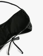 Halter Yaka Bikini Üstü Jakarlı Baskılı