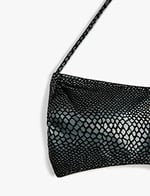 Halter Yaka Bikini Üstü Jakarlı Baskılı