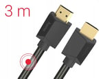 Hama HDMI kablosu 3 metre ultra yüksek hızlı (monitör kablosu 4K / 8K, 48 Gbit/s, UHD ekran kablosu, eARC, Ethernet, HDR, bükülme koruması, 120 Hz/60 Hz) 3 m - Seçenekler: 2 meter, 3m