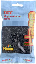 Hama Perlen 207 – 18 Ütü Boncuk Torbası yakl. 1.000 Midi El İşi İncisi Çapı 5 mm Siyah Renkte Yaratıcı El İşi Eğlencesi Büyük ve Küçük
