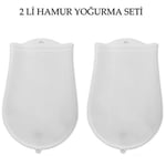 Hamur Torbası 2 li Set Orta ve Büyük Hamur Silikon Şeffaf Yoğurma Torbası Ekmek Makarna Mant
