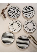 Handmade Trendy All in Black 6 lı Pasta Seti 19 cm