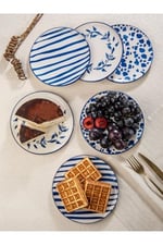 Handmade Trendy All in Blue 6 lı Pasta Seti 19 cm
