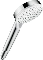 hansgrohe Crometta - Duş Başlığı, 2 Püskürtme Türlü El Duşu (Çap 100 mm), Kireç Önleyici Fonksiyonlu Duş Başlığı, Beyaz/Krom