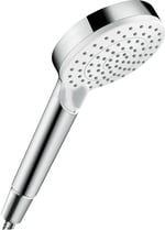 hansgrohe Crometta - Duş Başlığı, 2 Püskürtme Türlü El Duşu (Çap 100 mm), Kireç Önleyici Fonksiyonlu Duş Başlığı, Beyaz/Krom