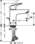hansgrohe Logis musluk (musluk yüksekliği 100 mm ve çekme çubuklu gider garnitürü) krom