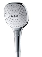 hansgrohe Raindance Select E - Duş Başlığı, 3 Püskürtme Türlü El Duşu (120 x 120 mm), Kireç Önleyici Fonksiyonlu Duş Başlığı, Krom, 26520000