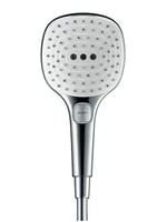 hansgrohe Raindance Select E - Duş Başlığı, 3 Püskürtme Türlü El Duşu (120 x 120 mm), Kireç Önleyici Fonksiyonlu Duş Başlığı, Krom, 26520000
